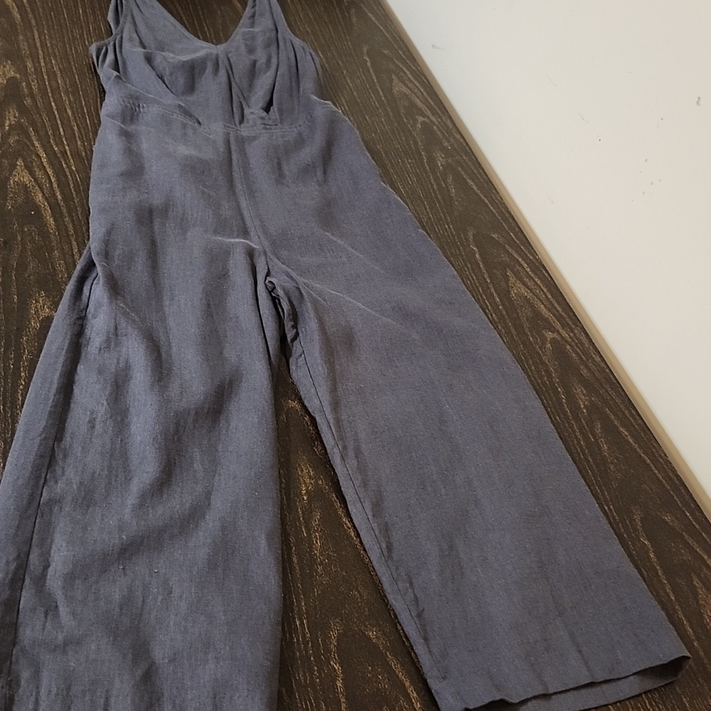 Gentle Fawn Jumpsuit size 4 Linen Crop Wide Leg Tir Open Back